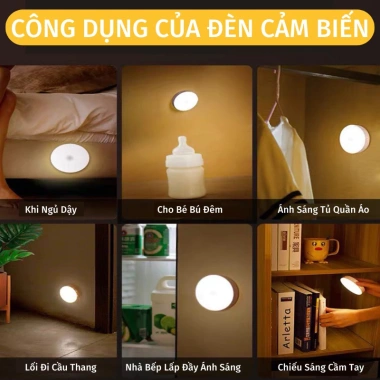 Đèn LED Tròn Cảm Ứng Dán Tường, Chuyển Động, Pin Sạc – 39.000₫ 5