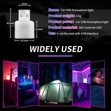 Đèn LED USB Mini Không Dây 6 Màu Sắc Trang Trí Nội Thất Xe Hơi Giá 20.900 VND 2