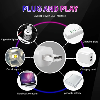 Đèn LED USB Mini Không Dây 6 Màu Sắc Trang Trí Nội Thất Xe Hơi Giá 20.900 VND 7