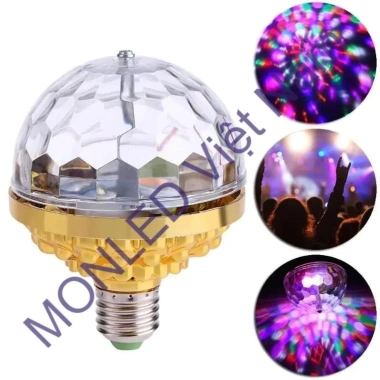 Đèn LED xoay 7 màu vũ trường - Nháy chớp đổi màu, hiệu ứng 360°, kèm đui E27, 29.000đ