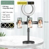 Đèn livestream để bàn 3 kẹp giá rẻ DC4.761 - Đèn quay video chụp ảnh kèm đỡ điện thoại