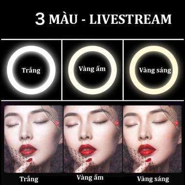 Đèn livestream để bàn 3 kẹp giá rẻ DC4.761 - Đèn quay video chụp ảnh kèm đỡ điện thoại 5