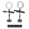 Đèn livestream để bàn 3 kẹp giá rẻ DC4.761 - Đèn quay video chụp ảnh kèm đỡ điện thoại 7