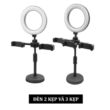 Đèn livestream để bàn 3 kẹp giá rẻ DC4.761 - Đèn quay video chụp ảnh kèm đỡ điện thoại 7