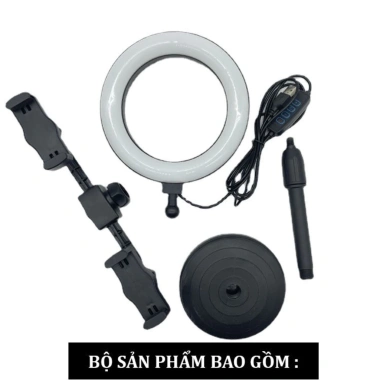 Đèn livestream để bàn 3 kẹp giá rẻ DC4.761 - Đèn quay video chụp ảnh kèm đỡ điện thoại 8
