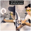 Đèn livestream để bàn 3 kẹp giá rẻ DC4.761 - Đèn quay video chụp ảnh kèm đỡ điện thoại 10