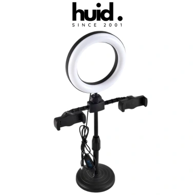 Đèn Livestream tích hợp giá đỡ 2 điện thoại - 3 chế độ sáng, kẹp tiện lợi - Giá chỉ 68.000₫