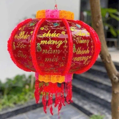 Đèn Lồng Điện 3D Kim Cương Xoay 360°, Treo Trang Trí Tết, LED Nhấp Nháy Chữ Việt - 299k 10