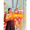 Đèn lồng điện tự xoay VIP PRO LED lấp lánh viền vàng, cầu meka đúc, size 60-100, giá ưu đãi 529k 10