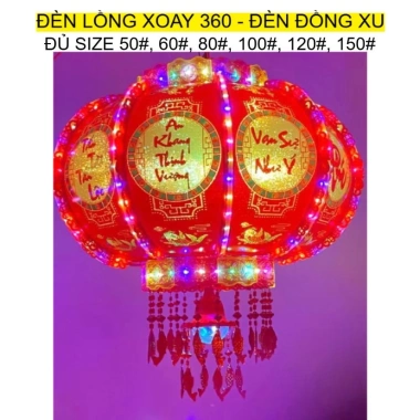 Đèn lồng điện xoay 360 độ phản quang ánh kim – Thu hút tài lộc, trang hoàng sân vườn lễ Tết, giá ưu đãi 260.000₫ 2