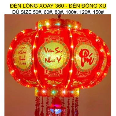 Đèn lồng điện xoay 360 độ phản quang ánh kim – Thu hút tài lộc, trang hoàng sân vườn lễ Tết, giá ưu đãi 260.000₫ 3