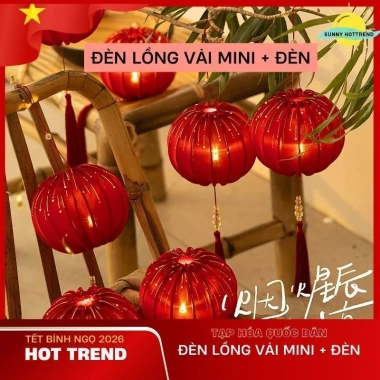 Đèn Lồng Đỏ Bọc Vải LED Cao Cấp Tết 2.026 Trang Trí Siêu Đẹp Giá 18.000₫ 2