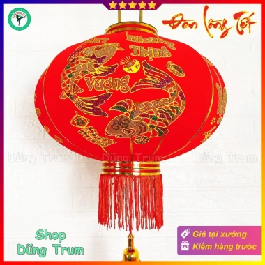 Đèn Lồng Đỏ Vải Nhung Treo Tết Chữ Chúc Mừng Năm Mới Như Ý Giá Ưu Đãi 74.999