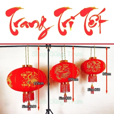 Đèn Lồng Đỏ Vải Nhung Treo Tết Chữ Chúc Mừng Năm Mới Như Ý Giá Ưu Đãi 74.999