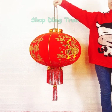 Đèn Lồng Đỏ Vải Nhung Treo Tết Chữ Chúc Mừng Năm Mới Như Ý Giá Ưu Đãi 74.999