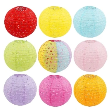Đèn lồng giấy hoa văn ánh sáng xuyên qua - Trang trí lễ hội, Tết, sự kiện, chỉ 18.000 VND