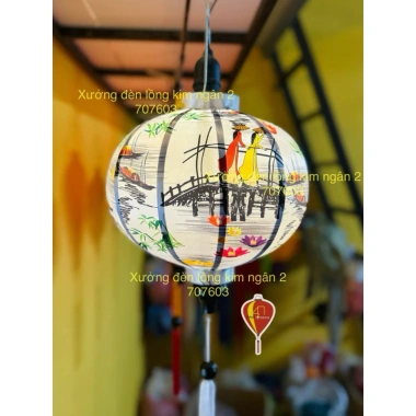 Đèn lồng hội an phi 3d phong cảnh việt nam chuyển trang trí nhà cửa chùa miếu treo trung thu tết 7