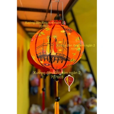 Đèn lồng hội an phi 3d phong cảnh việt nam chuyển trang trí nhà cửa chùa miếu treo trung thu tết 9