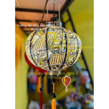 Đèn lồng hội an phi 3d phong cảnh việt nam chuyển trang trí nhà cửa chùa miếu treo trung thu tết 10