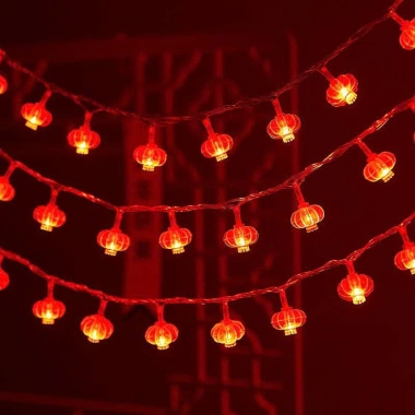 Đèn Lồng LED 5m 12 Bóng - Dây Đèn Trang Trí Tết, Thả Nháy, Trang Trí Tường & Cửa Sổ Giá Ưu Đãi 105k
