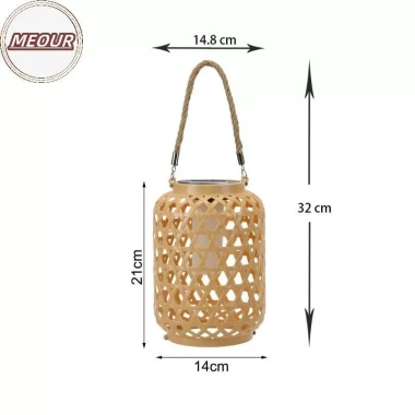Đèn Lồng Nhựa Mây Năng Lượng Mặt Trời Chống Nước - Trang Trí Sân Vườn Ngoài Trời