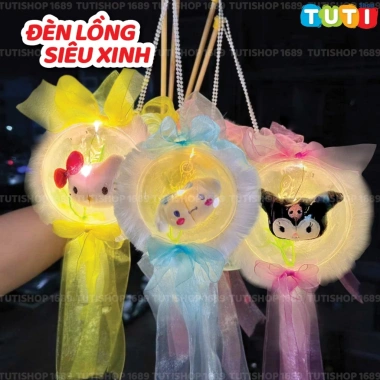 Đèn lồng Trung Thu trong suốt phát sáng Kuromi, Melody, Cinamoroll, Hello Kitty - Giá chỉ 65.000 VND