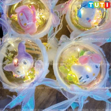Đèn lồng Trung Thu trong suốt phát sáng Kuromi, Melody, Cinamoroll, Hello Kitty - Giá chỉ 65.000 VND