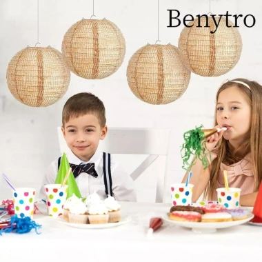 Đèn lồng vải lanh BENYTRO 8 inch - Thiết kế giấy sáng tạo, phù hợp tiệc cưới, giá ưu đãi 41.250đ