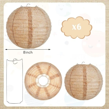 Đèn lồng vải lanh BENYTRO 8 inch - Thiết kế giấy sáng tạo, phù hợp tiệc cưới, giá ưu đãi 41.250đ