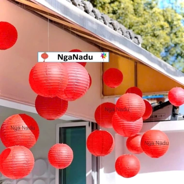Đèn lồng vải lụa đỏ giá rẻ – Trang trí Tết Trung Thu, đám cưới, lễ hội – Chỉ 7.000₫