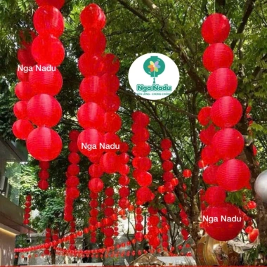 Đèn lồng vải lụa đỏ giá rẻ – Trang trí Tết Trung Thu, đám cưới, lễ hội – Chỉ 7.000₫
