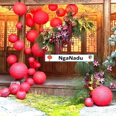 Đèn lồng vải lụa đỏ giá rẻ – Trang trí Tết Trung Thu, đám cưới, lễ hội – Chỉ 7.000₫