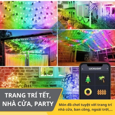 Đèn Lucki Light 5-10m 16 triệu màu nháy theo nhạc - Trang trí nhà, quán, lễ tết, Noel, giá ưu đãi 91.080₫ 6