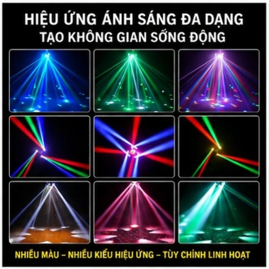 Đèn moving 6 cánh mắt ong xoay 360 độ, từ xa bắt nhạc - 1.594.000 VND cho sân khấu 3