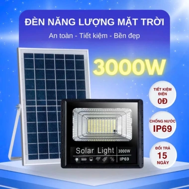 Đèn năng lượng mặt trời 02 bộ 3.000W siêu sáng, vỏ ABS, pin mono IP68 - Giá chỉ 599k