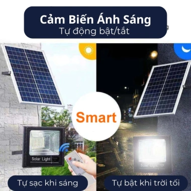 Đèn năng lượng mặt trời 02 bộ 3.000W siêu sáng, vỏ ABS, pin mono IP68 - Giá chỉ 599k