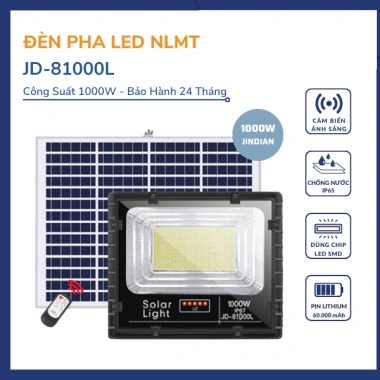 Đèn năng lượng mặt trời 1.000W JD-81.000L – Siêu sáng, Tiết kiệm điện, Giá chỉ 3,5 triệu