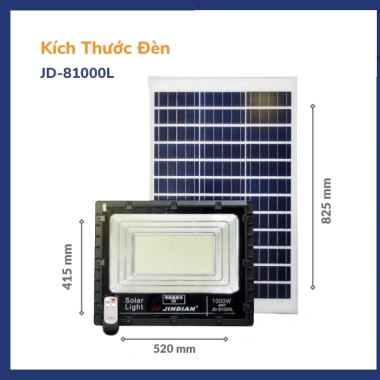 Đèn năng lượng mặt trời 1.000W JD-81.000L – Siêu sáng, Tiết kiệm điện, Giá chỉ 3,5 triệu