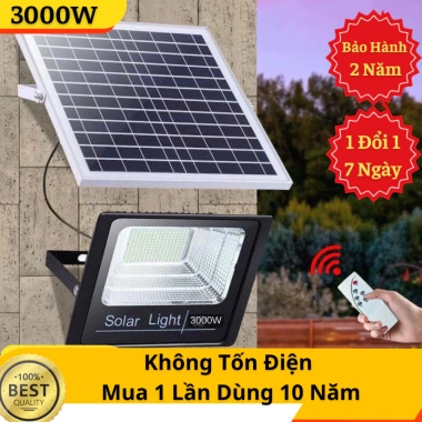 Đèn năng lượng mặt trời 3.000W siêu sáng, siêu rẻ, Pin Mono sạc nhanh, kháng nước IP69 - chỉ 399.000₫