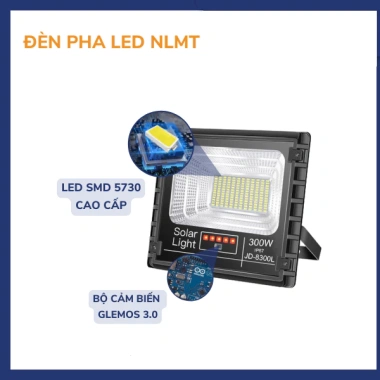 Đèn năng lượng mặt trời 300W JD-8.300L - Tiết kiệm điện, ánh sáng mạnh, giá chỉ 2.1 triệu giảm 21%