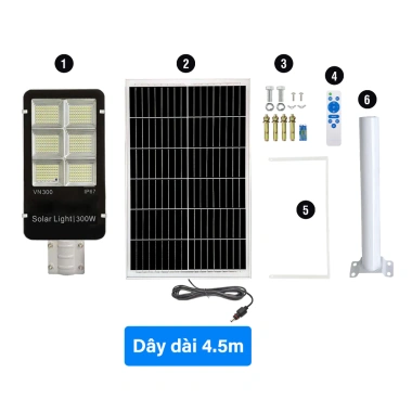 Đèn năng lượng mặt trời 300W vỏ nhôm - tấm pin rời, chống nước IP67, giá chỉ 899.000₫ 3
