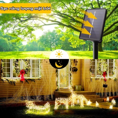 Đèn năng lượng mặt trời 32M Dây LED chống nước - Đèn sân vườn, đom đóm, giá chỉ 69.999đ 2
