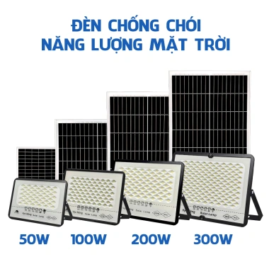 Đèn năng lượng mặt trời chống chói 50-300W IP67 kèm remote - Giá chỉ 469.000₫