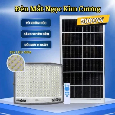 Đèn năng lượng mặt trời Mắt Ngọc 5.000W, 193 LED, vỏ nhôm, mono 70x35cm - sáng xuyên đêm 14-16h, giảm 23% 4