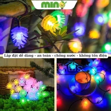 Đèn Năng Lượng Mặt Trời Quả Thông 100 LED – Trang Trí Ngoài Trời Chống Nước, Giá 99.800₫ 3