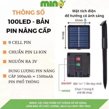 Đèn Năng Lượng Mặt Trời Quả Thông 100 LED – Trang Trí Ngoài Trời Chống Nước, Giá 99.800₫ 9