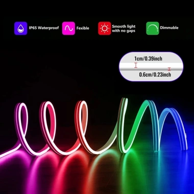 Đèn neon 5V ARGB 1M-10M không thấm nước, đồng bộ âm nhạc, trang trí phòng ngủ và Giáng sinh, giá ưu đãi 75.479