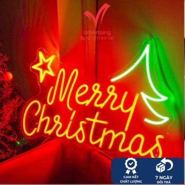 Đèn Neon Led Merry Christmas 2.025 - Trang trí Noel cho quán ăn, nhà hàng