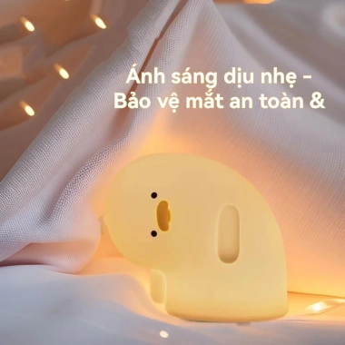 Đèn ngủ cảm ứng vịt nghiêng đầu, điều chỉnh độ sáng, sạc USB - Quà tặng ấm áp mỗi đêm