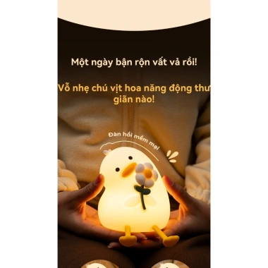Đèn ngủ hình vịt con ánh sáng dịu nhẹ, tự động tắt, cảm ứng da - Giảm giá 20% 6